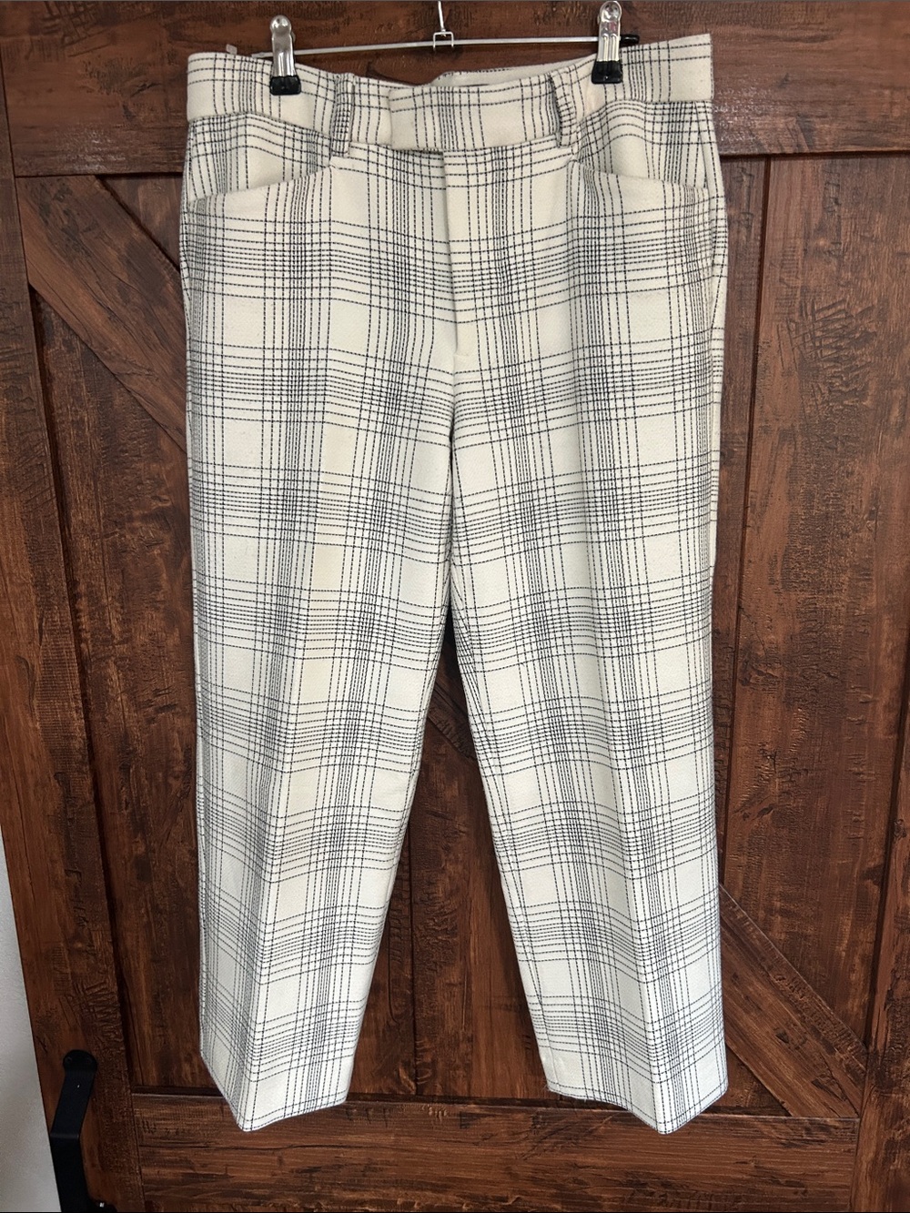 Zara Cream Plaid Chinos